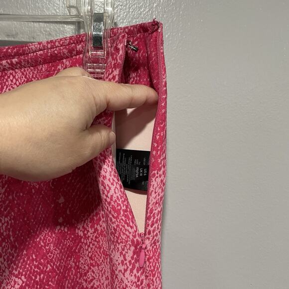 Y2K Urban Outfitters Vivica Snakeskin Print Split Flare Pants 6 Pink Maximalist - Picture 4 of 7